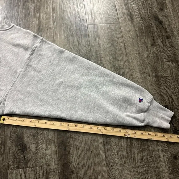 Vintage 90s Meredith College Champion Reverse Weave Sweatshirt Heavyweight Grey - Picture 5 of 7